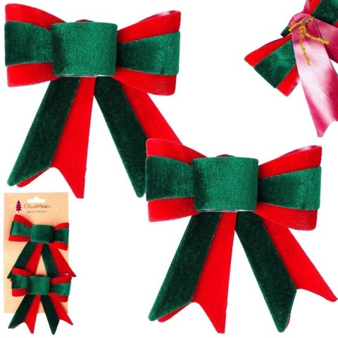 Kokarda Świąteczna HSD Welurowa 2 szt. 11,5 x 13 cm Mix Kolorów