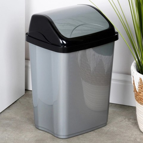 Kosz na Śmieci Plastikowy Szary 10 L ORION Wytrzymały i Pojemny
