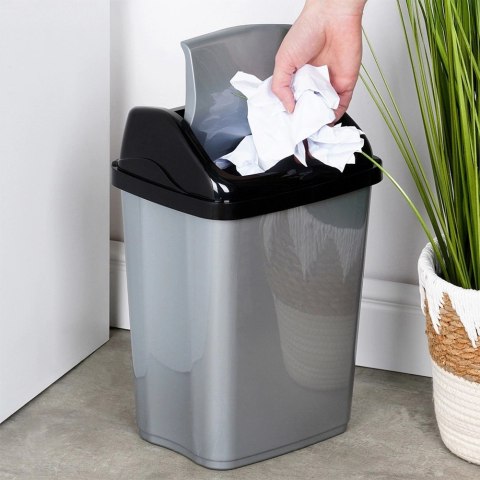 Kosz na Śmieci Plastikowy Szary 10 L ORION Wytrzymały i Pojemny