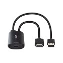 Lindy 43423 adapter kablowy 0,2 m USB Type-C HDMI + USB Type-C Czarny
