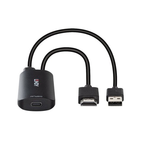 Lindy 43423 adapter kablowy 0,2 m USB Type-C HDMI + USB Type-C Czarny