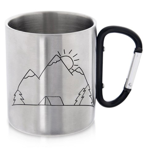 Kubek Turystyczny Termiczny Stalowy z Karabińczykiem Prezent ORION 350 ml