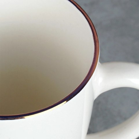 Kubek Porcelanowy Biały SIAKI COLLECTION 200 ml ze Złotym Rantem