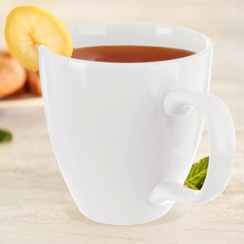 Kubek Porcelanowy 400 ml ORION Mona Biały Wygodny do Zmywarki Mikrofalówki