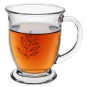 Kubek Szklany 450 ml ORION Grube Szkło z Motywem Liścia do Zmywarki