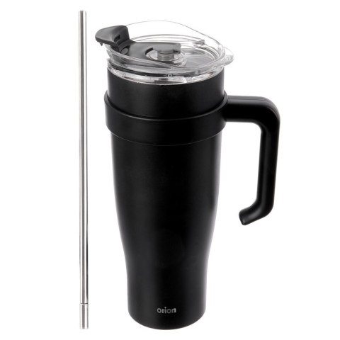 Kubek termiczny stalowy czarny z uchwytem TERMO 1,2 l