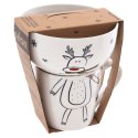 Kubek z Miseczką Porcelanowy 2 el. ORION Renifer Zestaw Śniadaniowy