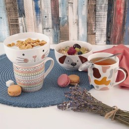 Kubek z Miseczką Porcelanowy 2 el. ORION Kot Zestaw Śniadaniowy
