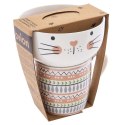 Kubek z Miseczką Porcelanowy 2 el. ORION Kot Zestaw Śniadaniowy