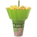 Kubek z Miską na Popcorn Zielony 500 ml ORION ze Słomką 1 L