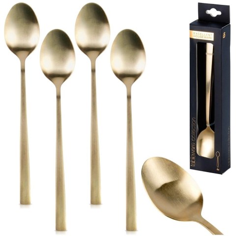 Łyżeczki Koktajlowe Stal Nierdzewna Złote 4 Szt.18 cm EXCELLENT HOUSEWARE