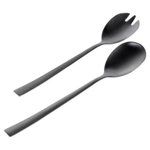 Łyżki do Sałatek Stal Nierdzewna Czarne 23,5 cm 2 Sztuki MONDEX