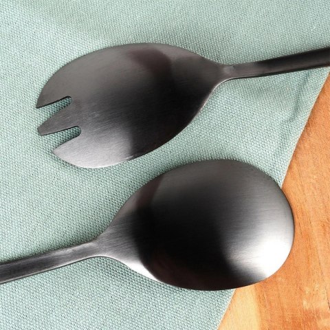 Łyżki do Sałatek Stal Nierdzewna Czarne 23,5 cm 2 Sztuki MONDEX