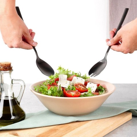 Łyżki do Sałatek Stal Nierdzewna Czarne 23,5 cm 2 Sztuki MONDEX