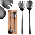Łyżki do Sałatek Stal Nierdzewna Czarne 23,5 cm 2 Sztuki MONDEX