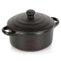 Miseczka do Zapiekania 150 ml Porcelanowa Czarna z Pokrywką VILDE