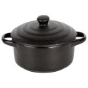 Miseczka do Zapiekania 150 ml Porcelanowa Czarna z Pokrywką VILDE
