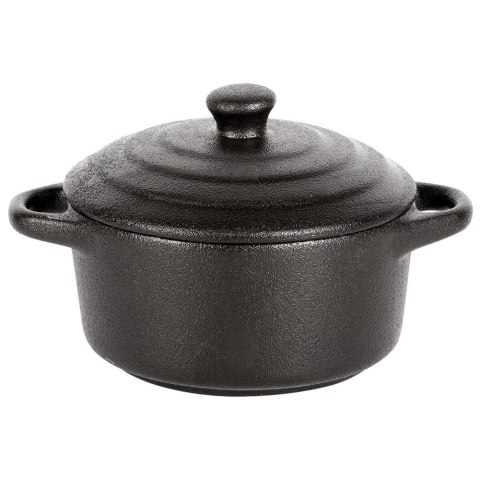 Miseczka do Zapiekania 300 ml Porcelanowa Czarna z Pokrywką VILDE