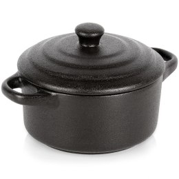 Miseczka do Zapiekania 450 ml Porcelanowa Czarna z Pokrywką VILDE