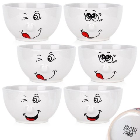 Miseczki Ceramiczne 13,5 cm 550 ml Zestaw 6 szt Buźki SIAKI COLLECTION