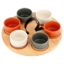 Miseczki na Przekąski 6 szt na tacy Bambusowej 80 ml EXCELLENT HOUSEWARE