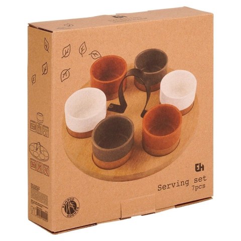 Miseczki na Przekąski 6 szt na tacy Bambusowej 80 ml EXCELLENT HOUSEWARE