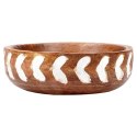 Miska Drewniana do Serwowania Podawania Owoców Ozdobna VILDE 20 cm, 850 ml