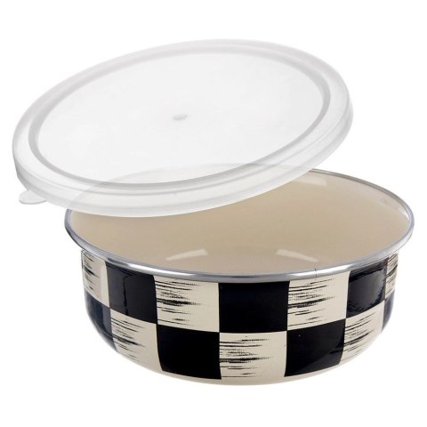 Miska Emaliowana SZACHOWNICA 1,5 L z Pokrywką Żaroodporna Zmywarka ORION