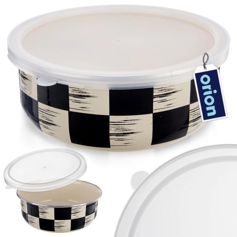 Miska Emaliowana SZACHOWNICA 1,5 L z Pokrywką Żaroodporna Zmywarka ORION