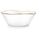 Miska Szklana 15 cm 500 ml Złoty Rant Nieregularna Mycie Ręczne VILDE