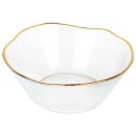 Miska Szklana 15 cm 500 ml Złoty Rant Nieregularna Mycie Ręczne VILDE