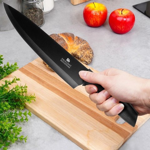 Nóż Szefa Kuchni 32 cm Stal Czarny do Zmywarki EXCELLENT HOUSEWARE