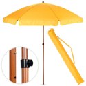 Parasol Plażowy Ogrodowy Stabilny Żółty Regulowany Składany AMBIANCE 200 cm