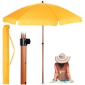 Parasol Plażowy Ogrodowy Stabilny Żółty Regulowany Składany AMBIANCE 200 cm