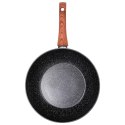 Patelnia Wok Granitowa 28 cm VILDE Black&Wood Nieprzywierająca Indukcja