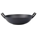 Patelnia Wok Żeliwna Duża 36 cm VILDE Cast Line do Indukcji Grill