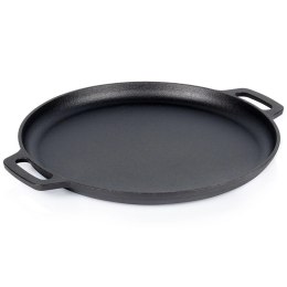Patelnia Żeliwna Okrągła 35 cm VILDE Cast Line do Indukcji Grill