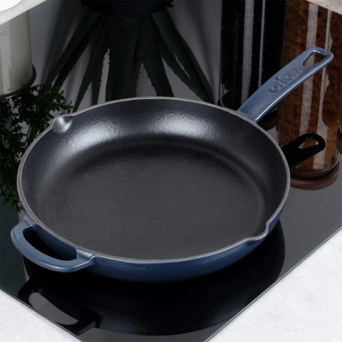 Patelnia Żeliwna Emaliowana 26 cm ORION Litina do Indukcji i Grillowania