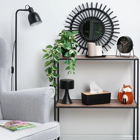 Pojemnik na Chusteczki Czarny Bambus 24 x 13 x 9,5 cm z Drewnianą Pokrywą