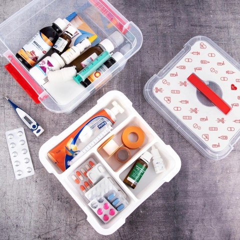 Pojemnik na Leki Apteczka Domowa 8 L z Organizerem 26 x 24,5 x 15,5 cm