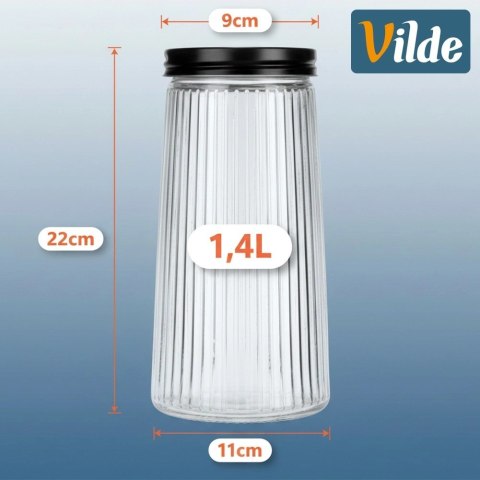 Pojemnik na produkty sypkie szklany z pokrywką 1,4 l