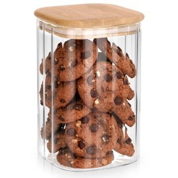 Pojemnik na produkty sypkie szklany z pokrywką i uszczelką 1,1 l