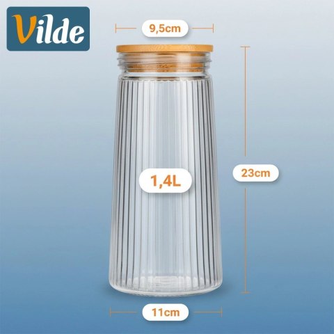 Pojemnik na produkty sypkie szklany z pokrywką i uszczelką 1,4 l