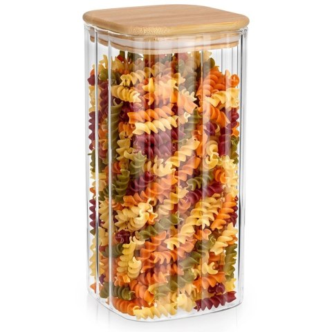 Pojemnik na produkty sypkie szklany z pokrywką i uszczelką 1,6 l