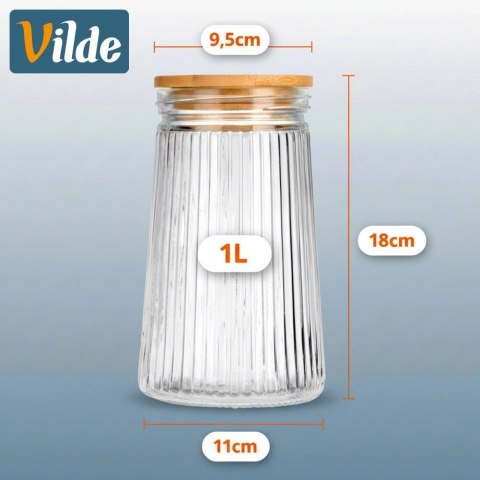 Pojemnik na produkty sypkie szklany z pokrywką i uszczelką 1 l