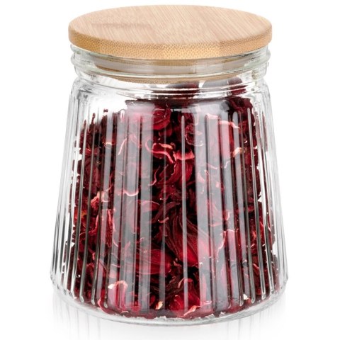 Pojemnik na produkty sypkie szklany z pokrywką i uszczelką 700 ml