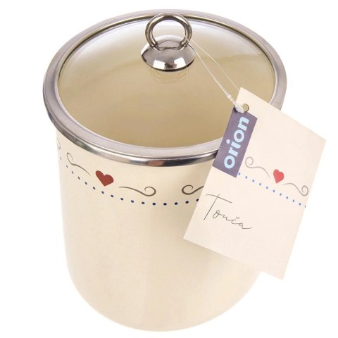 Pojemnik Emaliowany TONCA 1,4 L ORION Szklana Pokrywka 17 x 13 cm