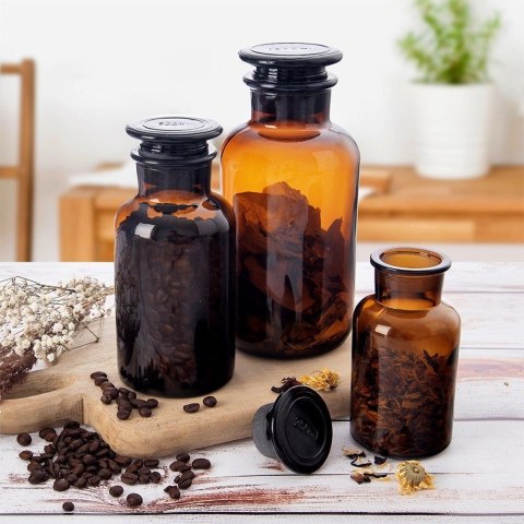 Butelka Szklana Retro 250 ml ORION Brązowa z Korkiem 14 x 6,5 cm