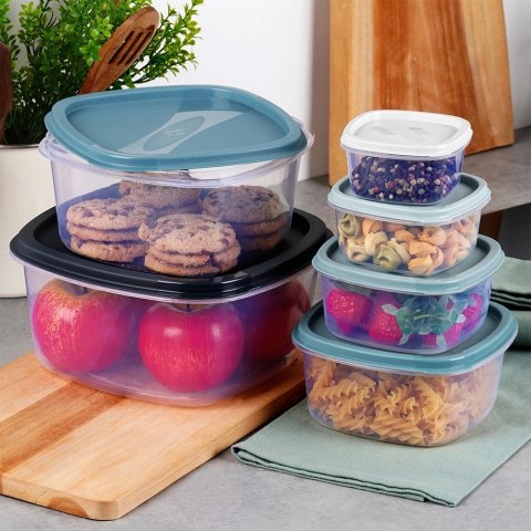 Zestaw 6 Pojemników na Żywność Szczelny Tworzywo EXCELLENT HOUSEWARE