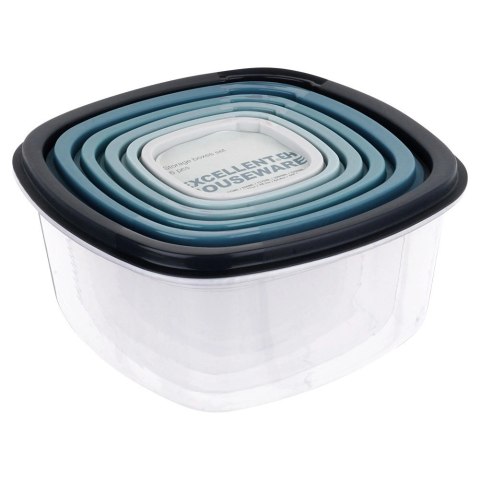 Zestaw 6 Pojemników na Żywność Szczelny Tworzywo EXCELLENT HOUSEWARE